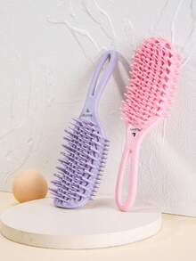Curling Brush, Curling And Styling Brush, Combing And Shaping Brush, Stretching And Curl Separation, Women's Special, 5-In-1 Tool, Easily Creates Voluminous Curls, Waves And Waves, Anti-Frizz, Nylon Bristles, ABS Plastic Handle - Multicolor - View 3