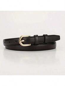 1pc Solid Color Casual PU Leather Waist Belt, Slim Design, Suitable For Women All Seasons Summer, School Fall, Autumn, Halloween - A - Xem 9