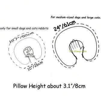 Almohada calmante para gatos para mascotas de interior, almohada para perros pequeños, almohada en forma de U para el cuello de perros para alivio de las articulaciones y mejorar el sueño, almohada para mascotas lavable a máquina para perros y gatos