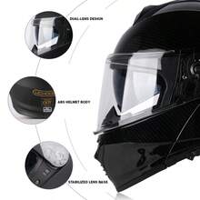 DOT Uchoose Approved Full Face Helmets Crash Motorbike Protective Gear Men Women Flip Up Helmet Motorcycle Visor Double Sun - Đua xe mô tô - Xem 6