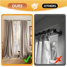 1 Set Black Double Curtain Rods, 5/8 Inch Metal Curtain Rods, Suitable For Living Room, Bedroom, Kitchen, Bathroom - Black - View 5