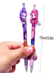 6支/套 韩流女巫狩猎主题彩色伸缩笔，高品质文具礼品，适合学生和办公室使用