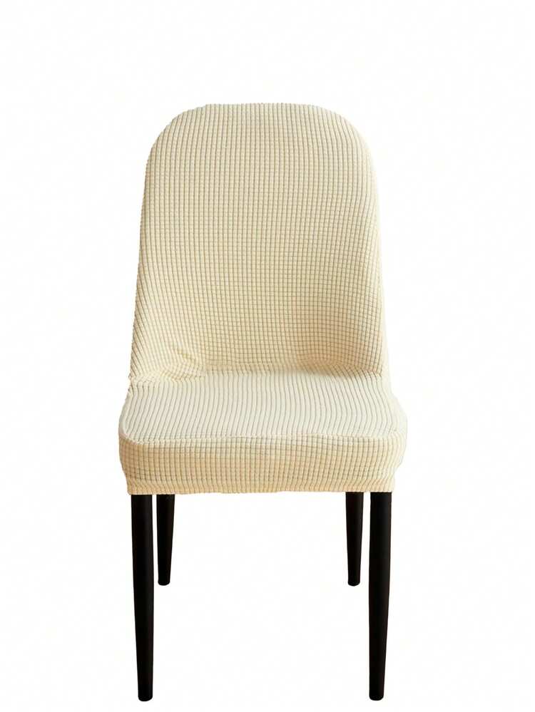 1pc Jacquard Solid Color Stretch Full Coverage Armchair Slipcover, Suitable For All Seasons - Light Yellow - View 8