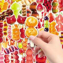50 miếng dán trang trí hình quả sơn tra kẹo truyền thống Trung Quốc, món ăn mùa đông, dùng để trưng bày trong tủ kính, bình hoa. - Nhiều màu - Xem 7