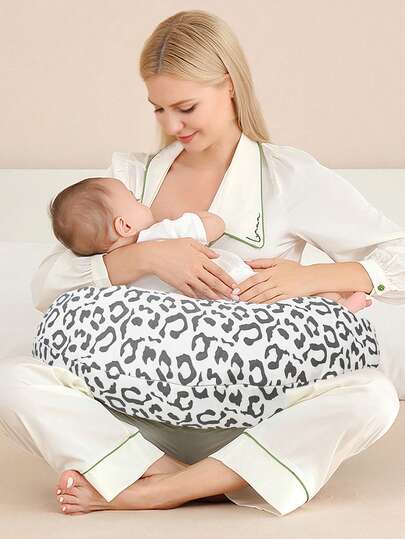 1pc Upgraded Large Size Leopard Print Nursing Pillow, Multi-Function Breastfeeding Pillow, Anti-Spit Milk Baby Pillow, Soft Maternity Pillow, Newborn Gift