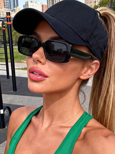 一副男女通用复古长方形太阳镜，时尚高端休闲日常佩戴，女士沙滩配饰眼镜，适合户外活动、旅行、夏季、运动风格、驾驶、节日、郊游、度假、家庭旅行、高尔夫、徒步旅行。