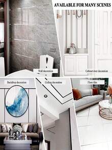 1 Roll Silver Waterproof Caulk Strip, Self-Adhesive Tile Grout Filler Tape, Bathroom Sealing Caulk Tape For Wall, Floor, Cabinet, Kitchen, DIY Decoration, Waterproof, Anti-Fouling, Easy To Apply, High Wear Resistance, Metallic Elegant Look - Silver - View 10