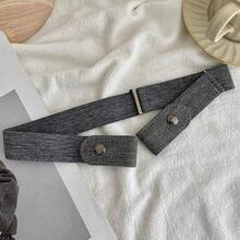 Invisible Belt, Lazy Elastic Belt, Women's Adjustment Buckle, Men's Elastic Jeans, Belt Waist Tightening, Waist Seamless - 黑色-1條(袋裝) - 查看 7
