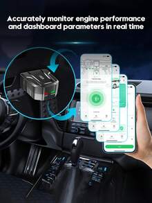 Herramienta de diagnóstico inalámbrica Bluetooth OBD2 compatible con iOS y Android, prueba de rendimiento, Bluetooth 5.4/4.0, lectura y borrado de códigos de falla del vehículo, datos en tiempo real, aplicación dedicada - A - Ver 8