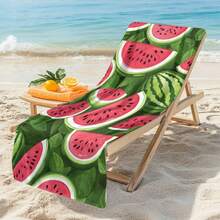 1pc Watermelon Print Beach Towel, Super Soft Microfiber Rectangular Quick-Dry Beach Blanket, Lightweight Beach Mat, Suitable For Outdoor Travel, Camping, Beach, Bathroom, Spring/Summer/Autumn, Beach Essential - Multicolor - View 3