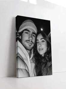 1 pezzo Quadro personalizzato su tela, cartellone senza cornice personalizzato, pittura su tela incorniciata accogliente per interni, ricordo di matrimonio, decorazione per matrimonio, regalo di compleanno, regalo commemorativo personalizzato, adatto per matrimonio, festa della mamma, festa del papà, laurea, compleanno, decorazione per la stanza, personalizzabile, decorazione da camera da letto, regalo personalizzato, immagine, foto, cornice da parete, regalo per il migliore amico, regalo per la famiglia, regalo di compleanno, regalo per il fidanzato, la fidanzata, la famiglia, l'amante, l'amico - Multicolore - Visualizzare 2