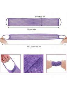African Mesh Back Long Net Bath Scrub Towel Set, Exfoliating Double-Sided For Gentle, Rough Exfoliation, Effective Body Scrub, Back Scrubber For Shower Use, Premium Mesh Material, Convenient Strap Towel Design, Loofah Towel, Body Sponge For Smooth Skin, Great For Daily Use (Pink, Purple) - Nhiều màu - Xem 8