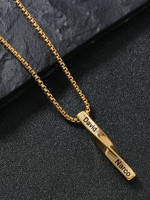 个性化螺旋条项链，不锈钢嘻哈男士吊坠，毛衣链饰品配饰，定制无限螺旋条项链