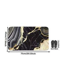 1件/3件装北欧风现代仿大理石纹浴室地垫，可机洗，1200克/平方米聚酯纤维装饰地毯，10毫米厚，TPR防滑底，柔软吸水，可折叠易打理，适用于浴室、淋浴间、卫生间、客厅、玄关、家居装饰、节日礼品 - 彩色 - 查看 7