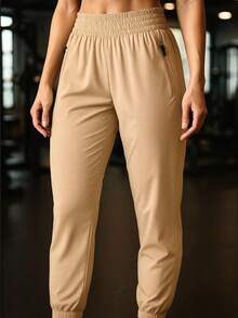 Women's Dry Fit Leggings In Cool Silk With Elastane, Sportswear, Fitness, Slim Fit - 霧霾藍 - 查看 3