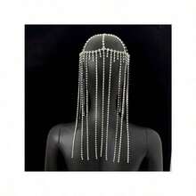 New Shiny Rhinestone Women Tassel Hair Chain Fashion Rhinestone Headpiece Hair Accessories For Stage Performance - 彩色 - 查看 2