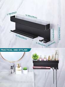 Wall Mount Blow Dryer & Curling Iron Holder Rack, For Storing Hair Care Products, Blow Dryer And Curling Iron, No Drilling Required Hair Tool Storage Box, Bathroom/Salon Hair Tool Storage Rack Bathroom - Multicolor - View 9