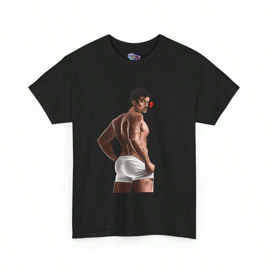 Benito PR - Conejo Malo - B Bunny - Unisex Heavy Cotton Tee (Original Design)- - màu đen - Xem 1