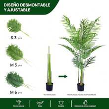 CYPN140cm Palmera Artificial 12 TroncosÁrbol de imitación con Maceta Negra - Planta Tropical de imitación en Maceta - Planta Artificial de Seda para decoración de salón Oficina InteriorFashion - 224237832 - Ver 5