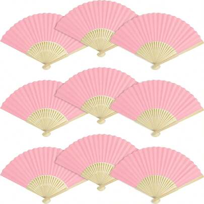 1/5/10/20/30/40 قطعة من مراوح الورق الوردية القابلة للطي، مراوح يدوية من البامبو، مراوح ورقية من البامبو للعروس وصبايا العروس، ديكور حفلة عزوبية، إكسسوارات للصور، مراوح ورقية محمولة من البامبو DIY، ديكور حفلة عيد الميلاد، مناسبة لحفلات الخطوبة والتخرج وحفلات الزفاف، ديكور المنزل والغرفة والمائدة، إكسسوارات للصور في الحفلات، ديكور غرفة المعيشة والمكتب
