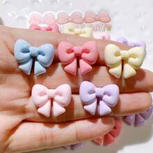 10件装混合可爱蝴蝶结奶油色树脂配件，创意鞋饰，DIY珠宝配件，发夹 - 馬卡龍蝴蝶結 - 查看 2