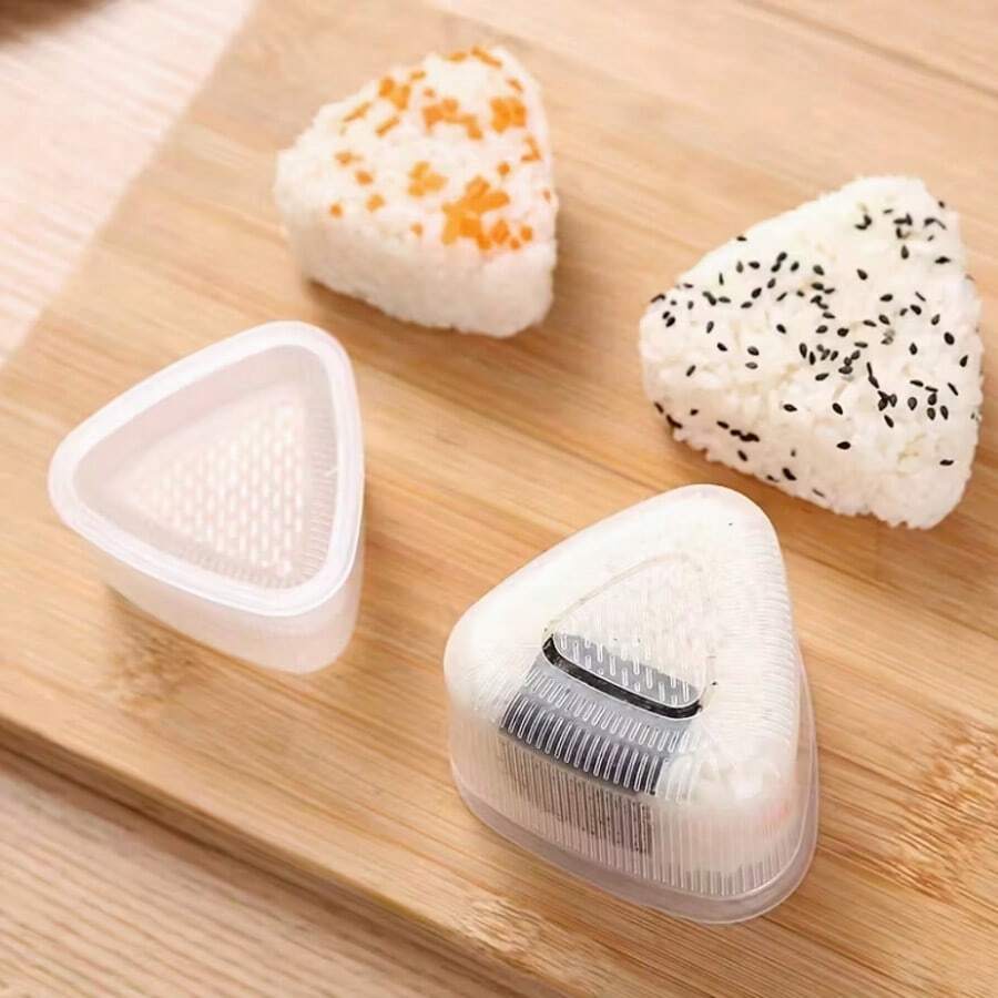 1/2pcs Sushi Mold, Triangle Sushi Mold, Creative Rice Ball Mold, Portable Outdoor Sushi Bento Box, Picnic Lunch Box, Kitchen Tool, Kitchen Accessory