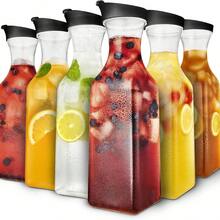 600ml/1000ml/1400ml/1600ml Transparent Acrylic Juice/Cold Water Pitcher, Large Capacity Milk/Coffee Pot, Heat-Resistant Water Dispenser - Multicolor - View 6