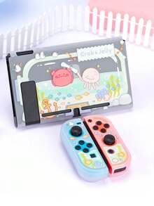1个可爱水母螃蟹图案保护套，兼容2017款Switch