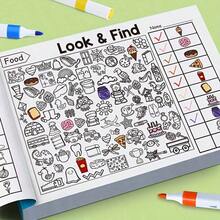 Interactive Treasure Hunt Game Book / Enhance Brain Skills With Sudoku Puzzles, Memory & Color Recognition / Durable Travel Educational Cards For Home And School Use / Perfect Gift For Thanksgiving, Christmas, And New Year / Find The Difference Book, Find The Difference 2 / Colouring Book, Drawing Book - Multicolor - View 1