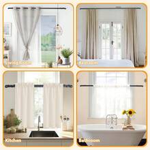 1 Set Black Double Curtain Rods, 5/8 Inch Metal Curtain Rods, Suitable For Living Room, Bedroom, Kitchen, Bathroom - Black - View 2