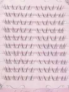 80pcs Natural-Looking Transparent Stem Individual Cluster Segmented False Eyelashes, Suitable For Daily Use