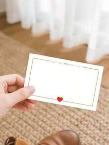 50pcs Blank Heart Shaped Cards, Pocket Cards Suitable For Valentine's Day, Wedding, Birthday, Anniversary, Holidays, Gift Tags, Greeting Cards, Wallet Cards, Business Cards, White Cards, Teacher's Day Gifts - 彩色 - 查看 6