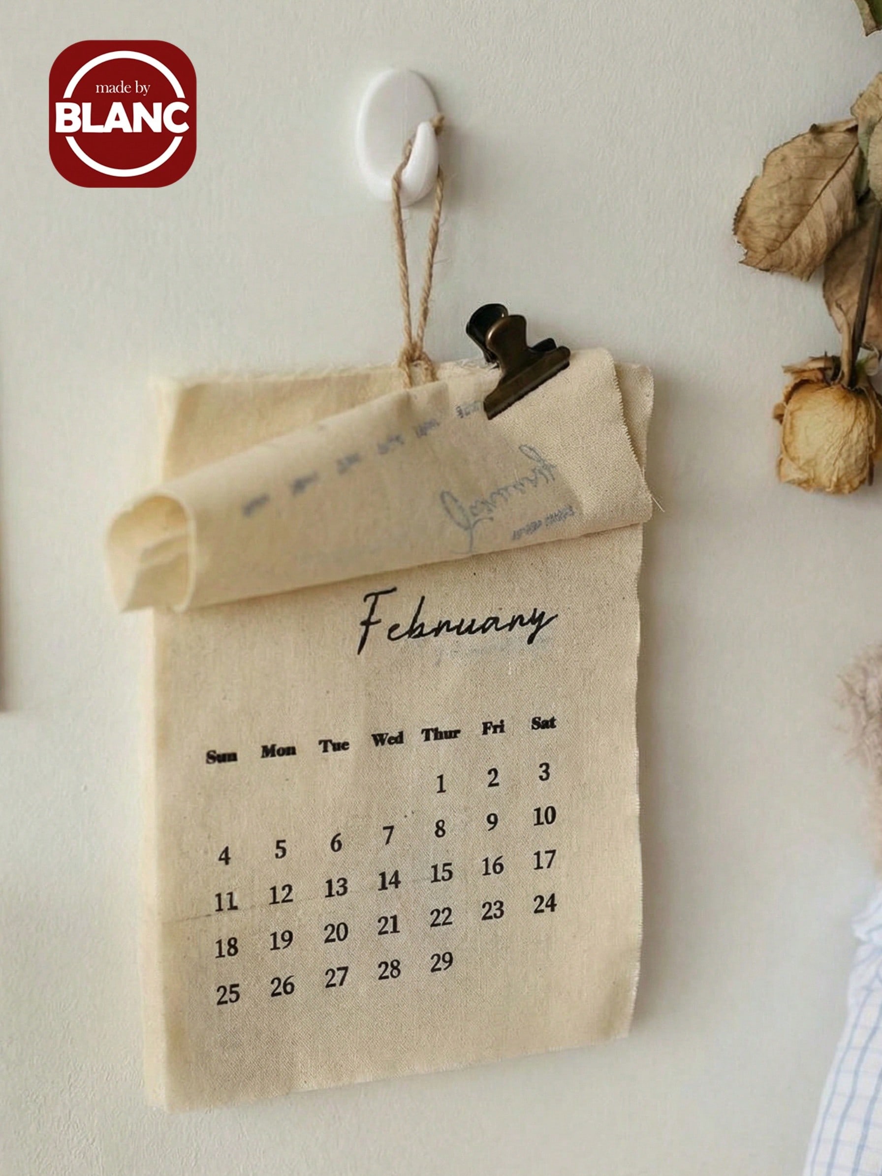 قطعة واحدة تقويم منزلي بنمط بوهيمي بسيط من القماش...