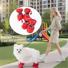 4 Small Anti-Slip Dog Boots With Closure & Cushioned Insoles - All-Day Paw Protection, Durable Polyester With Non-Slip Sole & Adjustable Strap For Small Dogs, Ideal For Rainy Season Outings, Wet Surfaces & Outdoor Walks - Keep Paws Dry & Protected - Black - View 3