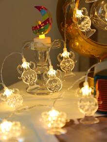 1pc 1.5m/3m Plastic Kerosene Lamp Decorative String Lights, Ramadan Decoration Lights, Indoor Decor Kerosene Bottle Lights, Battery Powered