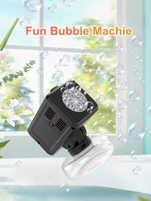 Black & White Minimalist Design. Automatic Bubble Blower Toy. It Is Not Only A Fun Toy For Kids, But Also A Great Party And Gathering Prop. Adjustable Angle (Batteries And Bubble Solution Not Included). - Multicolor - View 7