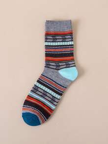 5 Pairs Comfortable Retro Mid-Calf Socks - Multicolor - View 14