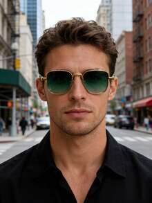 复古厚框朋克风时尚眼镜，波西米亚风格，适合摄影、户外旅行、日常搭配，四季皆宜。 - 彩色 - 查看 8