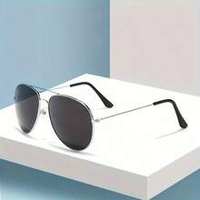 1 Pair Unisex Fashion Metal Oval Frame Casual Outdoor Fashion Glasses - 3025 Silver Black - View 12