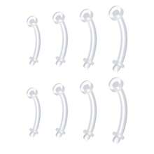 14G Plastic Belly Button Piercing Retainers, Curved Barbell Piercing Banana Plastic Acrylic Flexible 8/10/12/14 Mm - Clear - View 8