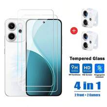 4片装高清钢化玻璃屏幕保护膜 + 3D超清摄像头镜头保护膜，适用于OPPO A6 Pro 4G/5G、Reno 13、Reno 13F、Reno 14F、Find X8、Find X8 Pro，防刮花，防震 - 無色 - 查看 15