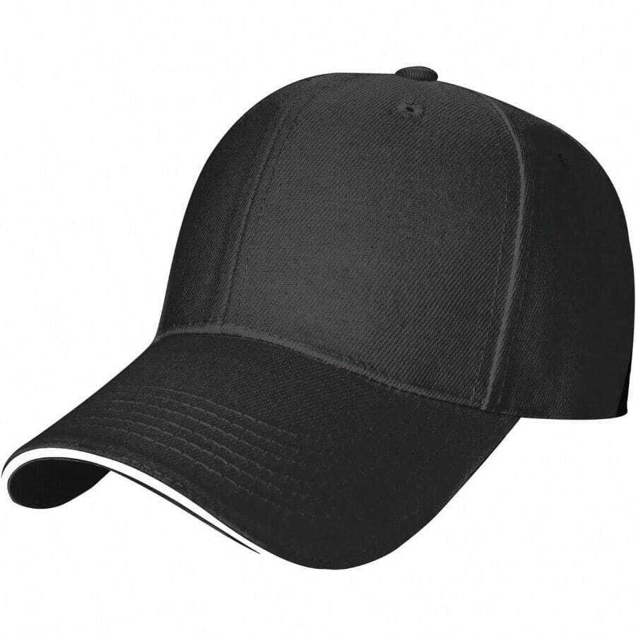 Custom Hat Design Classic Hats Men Women, Baseball Cap Outdoor Sports - 純黑色 + 均碼 - 查看 1