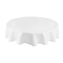 YUNRUX 10 Packs Runde Tischdecke, 90-Zoll-Runde Tischdecke, waschbar Tischdecken Tischabdeckung für Hochzeit Party Bankett - Weiss - Übersicht 7