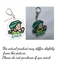 MBTI钥匙扣，MBTI 16个性化亚克力钥匙扣，背包挂绳配件，卡通人物礼物，可爱钥匙扣 - 彩色 - 查看 6