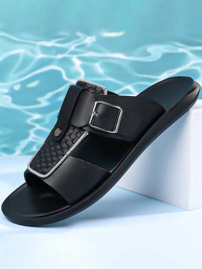 Men's Summer New Fashionable Casual Slippers, Beach Sandals, Suitable For Home, Outdoor, Plus Size, Arabic Style