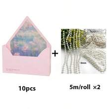 10/5pcs Foldable Flower Gift Boxes, Envelope Flower Boxes With White Pearl Chain, Envelope Shaped Floral Gift Boxes, Foldable Bouquet Envelope Boxes, Suitable For Wedding, Birthday, Valentine's Day Gifts, Applicable For Valentine's Day, Wedding, Mother's Day/Graduation/Teacher's Day - Multicolor - View 19