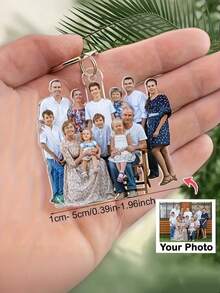 Personalized Photo Keychain With Your Own Picture - Couples Photo Keychain Pendant, Acrylic Photo Keyring, Suitable For Wedding, Anniversary, Gift - Upload Your Own Photo - Multicolor - View 1