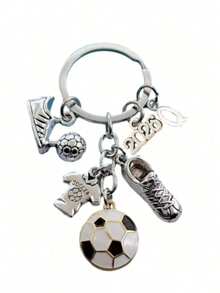 新款时尚A-Z字母金属钥匙扣，男士时尚足球钥匙圈，足球鞋礼物，足球汽车钥匙链，派对饰品 - 彩色 - 查看 14