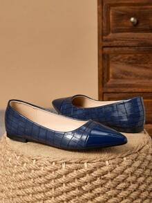 2025 New Fashion Pointed Toe Shoes, Versatile Casual Soft-Sole Elegant Outdoor Loafers, Available In Multiple Sizes - Navy Blue - View 2