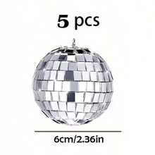 1/5/10pcs Disco Ball Decorations, Mini Silver Disco Ball Pendant, Reflective Mirror Ball Cake Decor, 70s Disco Party Supplies, Holiday Decorations Suitable For Valentine's Day, New Year, Easter Party, Mother's Day - Multicolor - View 10